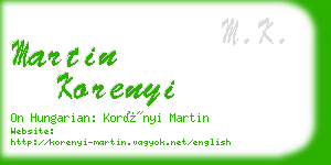 martin korenyi business card